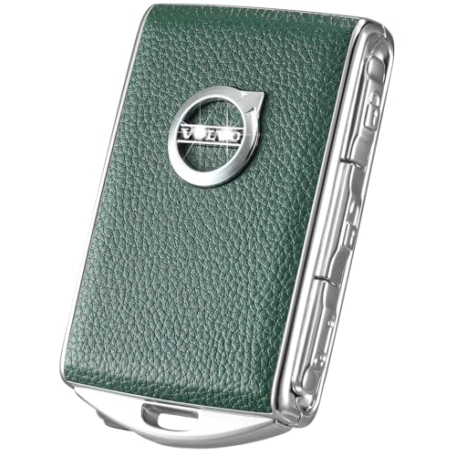 Car Key Fob Cover for Volvo XC90, XC60, XC40, S60, S90, V90, Zinc Alloy Frame Leather Surface