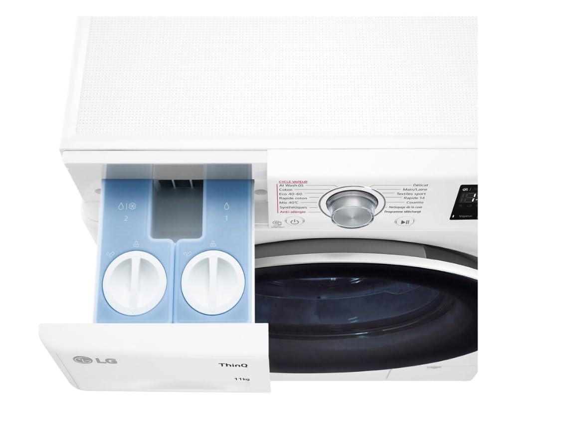 Lave-linge hublot 11kg LG F14R31WHSA Blanc