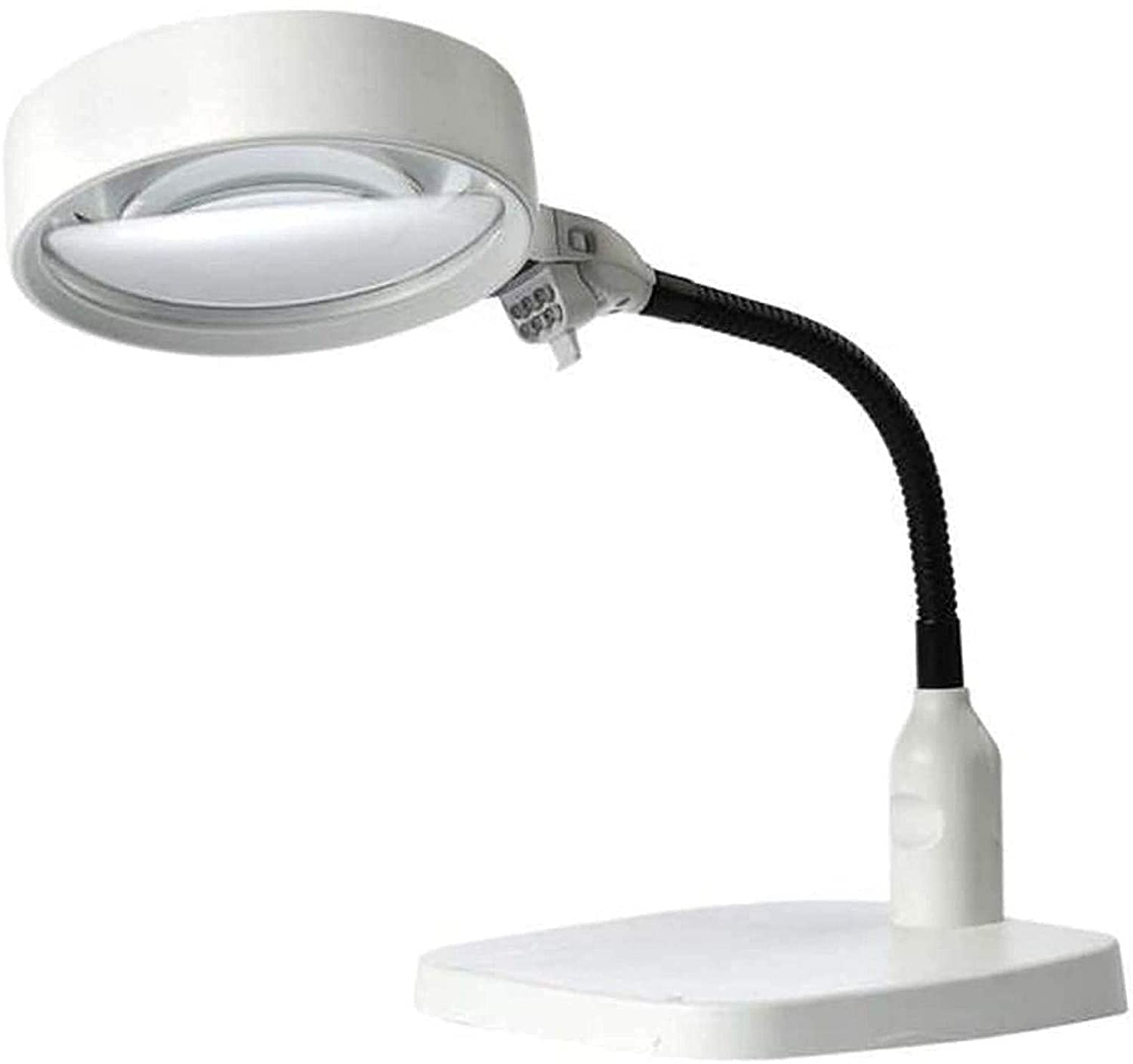 SaryEdge Magnifying glass LED on Stand Clamp Arm Hands Free Illuminated Glass Table Desk Lamp Stand Universal Magnifier Magnifying Magnifier Glass with Light Reading magnifying gl,