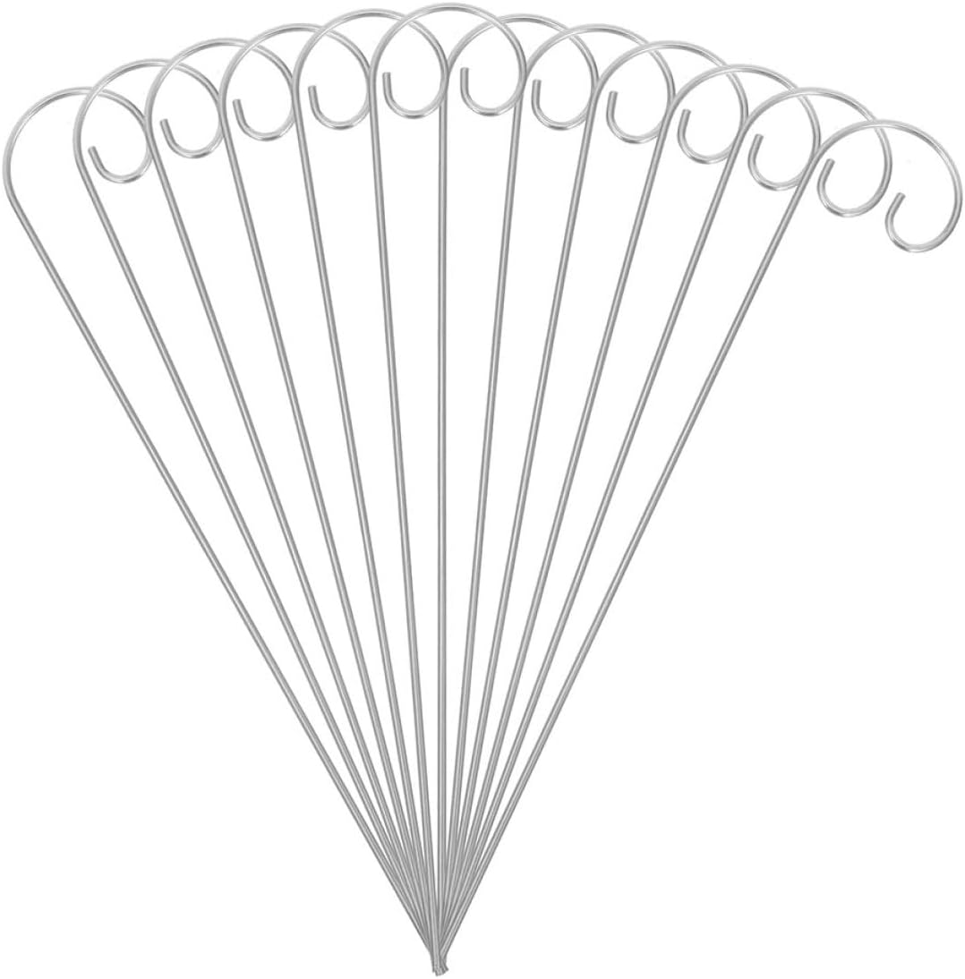 GLEAVI 30pcs Metal Garden Shepherd Hooks for Outdoor Hanging Plant Holders and Lawn Stakes, 30cm Plant Label Hanger Stakes for Garden Decorations and Flower Containers