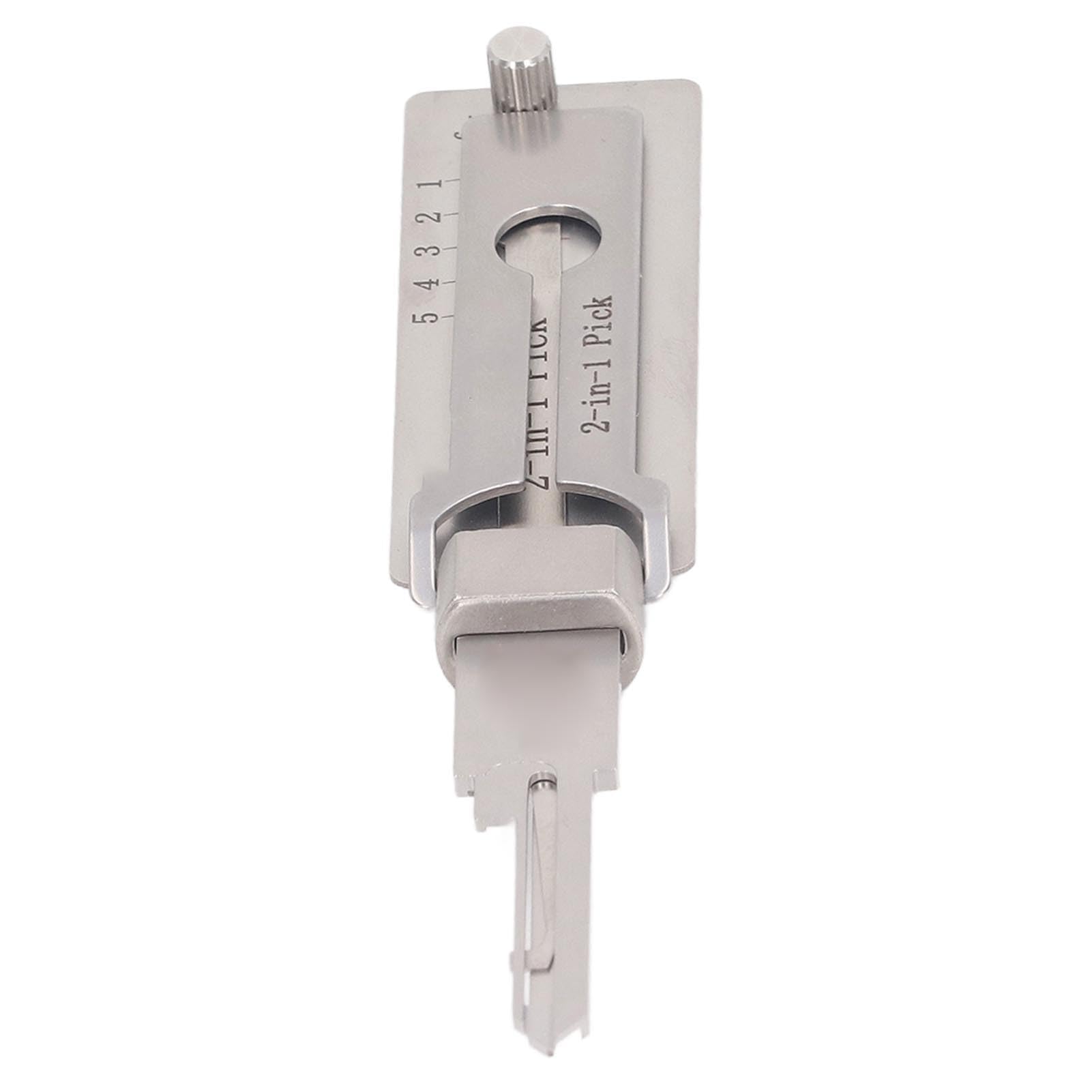 Decodificador de Llaves 2 en 1, Herramienta de Ganzúa Y Decodificador de Acero Inoxidable, Herramientas de Cerrajería para Abridores de Puertas de Automóviles, Lector de Llaves Manual