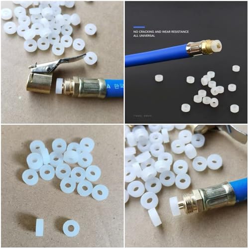 Image of 25 Pack Tire Air Chuck Sealing Gasket Replacement Rubber O Ring Pad Seals Washer for Tire Air Chucks with Clip Tire Inflator Nozzle Adapter Electric Air Compressor Pump Pressure Gauge