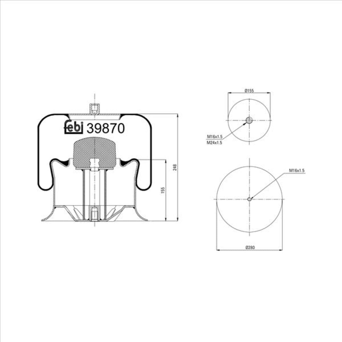 Amazon.com: febi bilstein 39870 Air Spring with steel piston, pack 