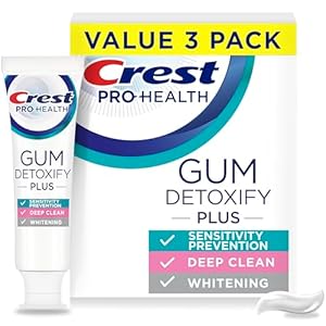 Crest Pro-Health Gum Detoxify Plus Toothpaste 4.5 oz Pack of 3 – Antibacterial Fluoride Toothpaste, Sensitivity Protection, Whitens Teeth, Anticavity, Plaque Control