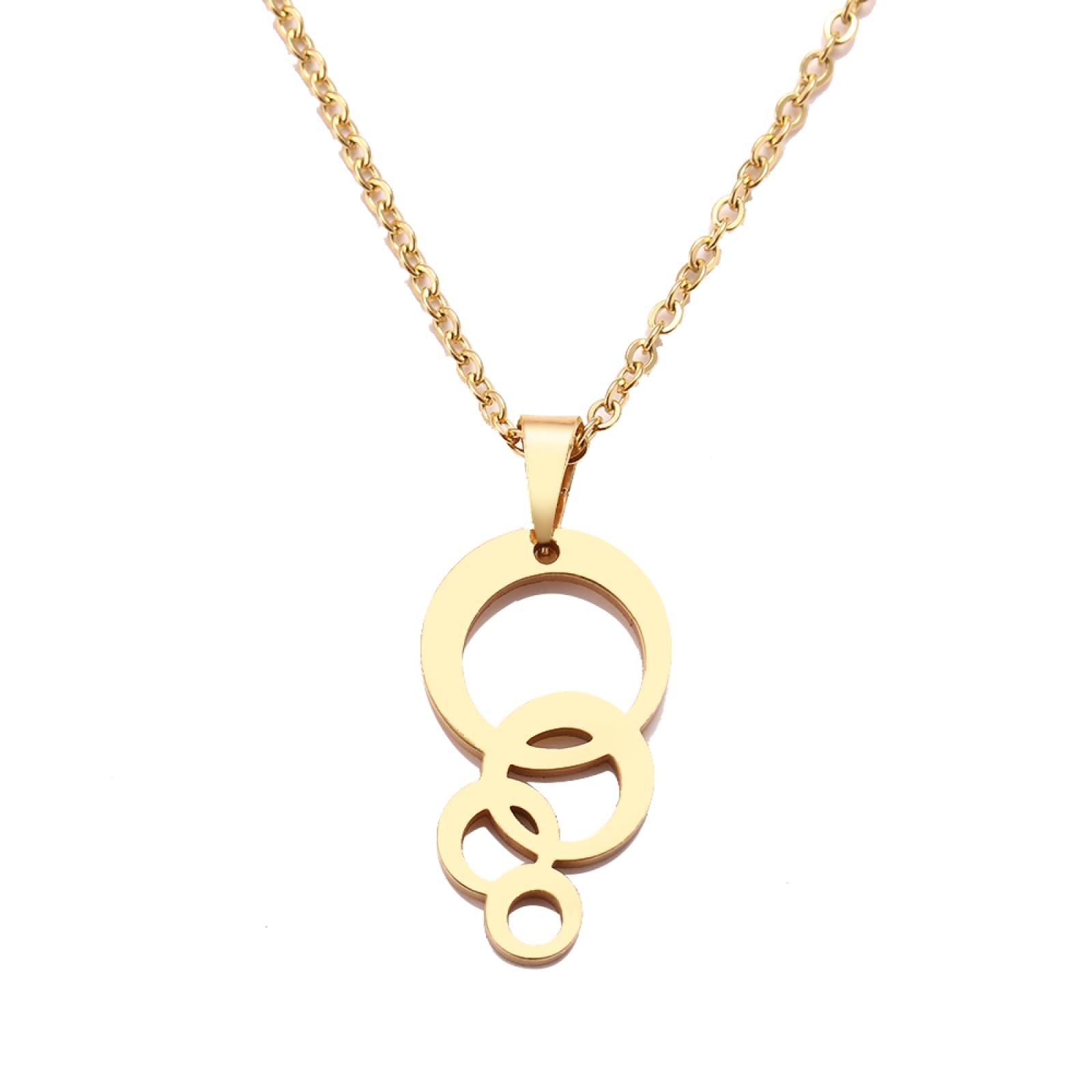 Collier pendentif cercle et cercle argent cadeau idéal mixte - 4