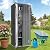 Greesum 69'' Metal Storage Shed, 28 Cuft Storaged Cabinet with Lockable Door, Functional Tool Organization Cabinets with Adjustable Shelves, for Home, Backyard, Patio, Garage, Lawn, Black