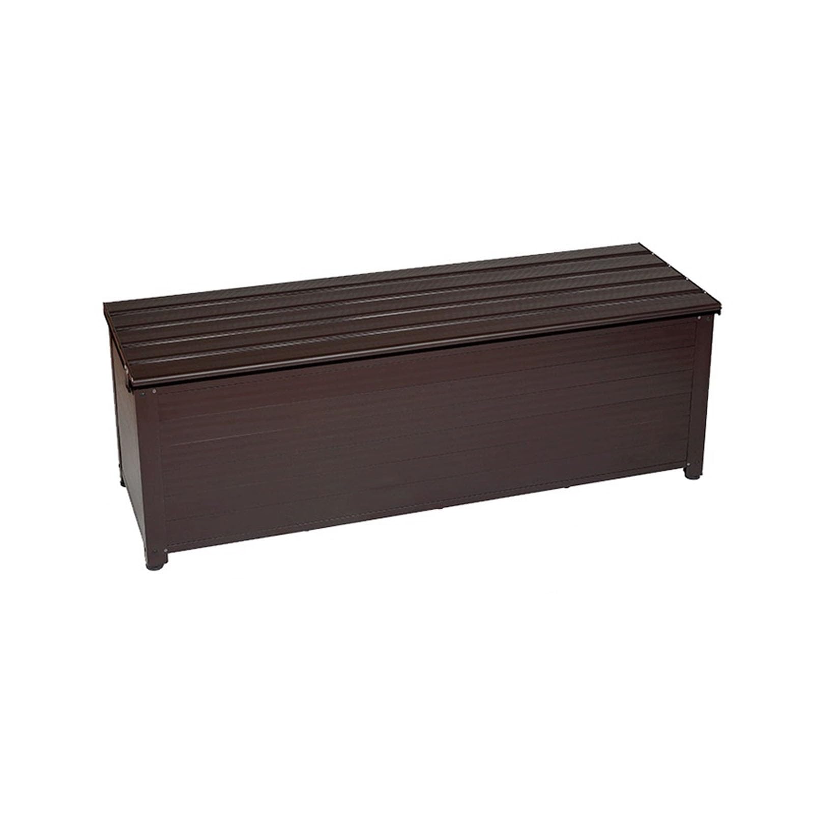 Duże Pudełko do Przechowywania na Zewnątrz z Zamykaną Pokrywką Materiał Stopu Aluminium Pudełko Ogrodowe do Przechowywania Łatwy Montaż(Brown,150cm)