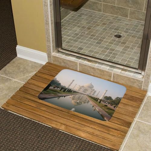 Alfombras de baño lujosas con estampado de jardines de diseño textil 8