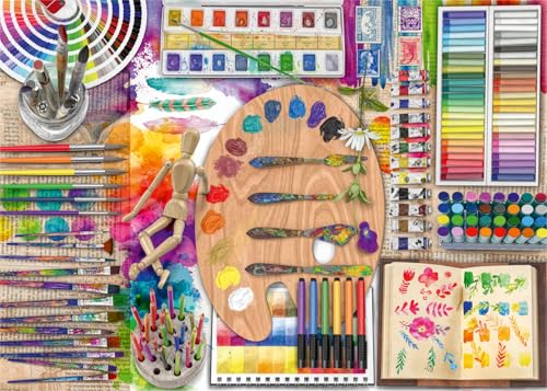Rompecabezas Ravensburger 'La Paleta del Artista', 500 piezas, formato grande para manejo fácil, imágenes vibrantes y atractivas, ideal para niños y adultos, certificado FSC miniatura 1