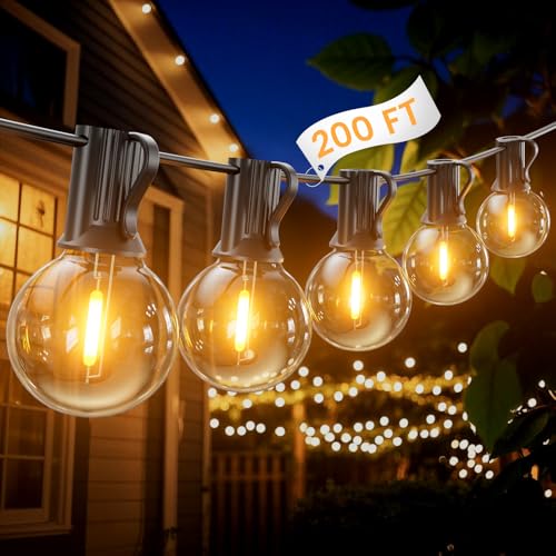 Garden String Lights, 60M/200FT Waterproof Shatterproof Led Festo...