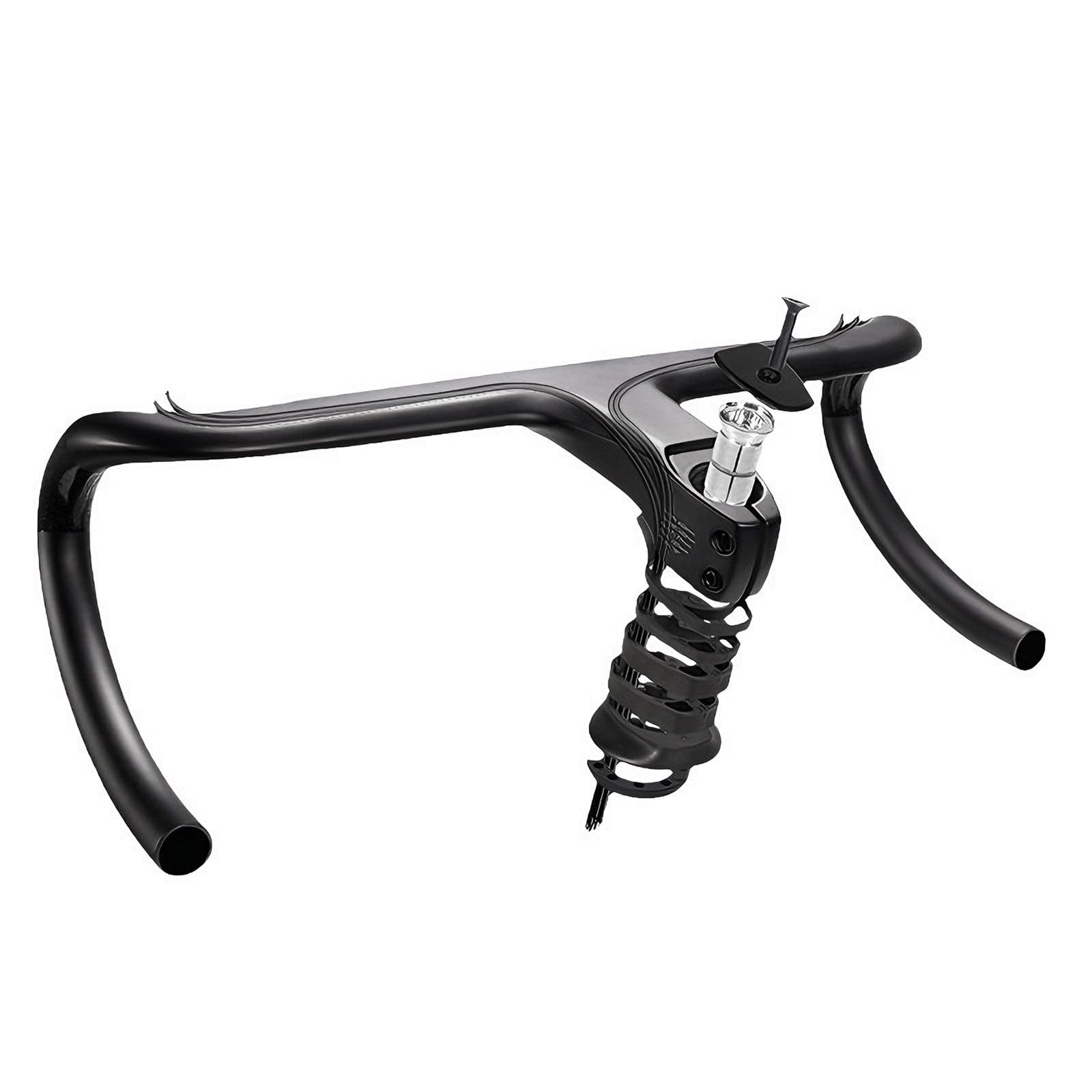 400/420/440mm Bici da Strada Manubrio Integrato 28,6mm Fibra di Carbonio Manubrio Curvo da Corsa Lunghezza Attacco 80/90/100/110/120 Mm Lunghezza 77mm Curvatura 127mm
