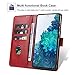 LOLFZ Wallet Case for Samsung Galaxy S20, Vintage Leather Book Case with Card Holder Kickstand Magnetic Closure Flip Case Cover for Galaxy S20 - Red