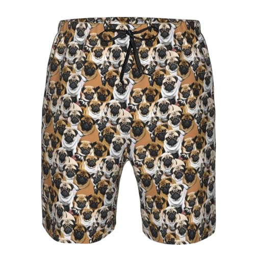 Imagen De Pug Print Stylish Beach Shorts Swim Trunks Lightweight Breathable Summer Outdoor Activities4