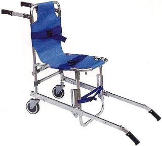 Práctica silla de escalera ligera plegable de aluminio con 3 correas ajustables, hebillas de liberación rápida, color amarillo, azul