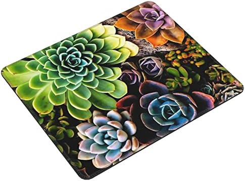 CANFLASHION Mouse Pad,Succulent Floral Mouse Pad,Mouse Mat Square Waterproof Mouse Pad Non-Slip Rubber Base MousePads for Office Laptop,9.5"x7.9"x0.12" Inch