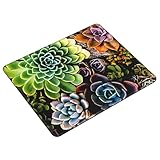CANFLASHION Mouse Pad,Succulent Floral Mouse Pad,Mouse Mat Square Waterproof Mouse Pad Non-Slip Rubb