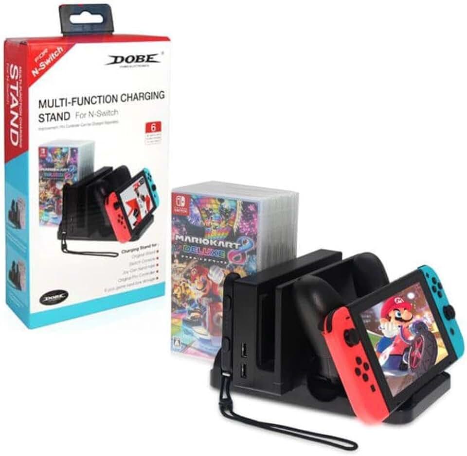 Base Multifuncional Carregador Console e Controle Compatível Switch Suporte Jogos Dock De Carregamento