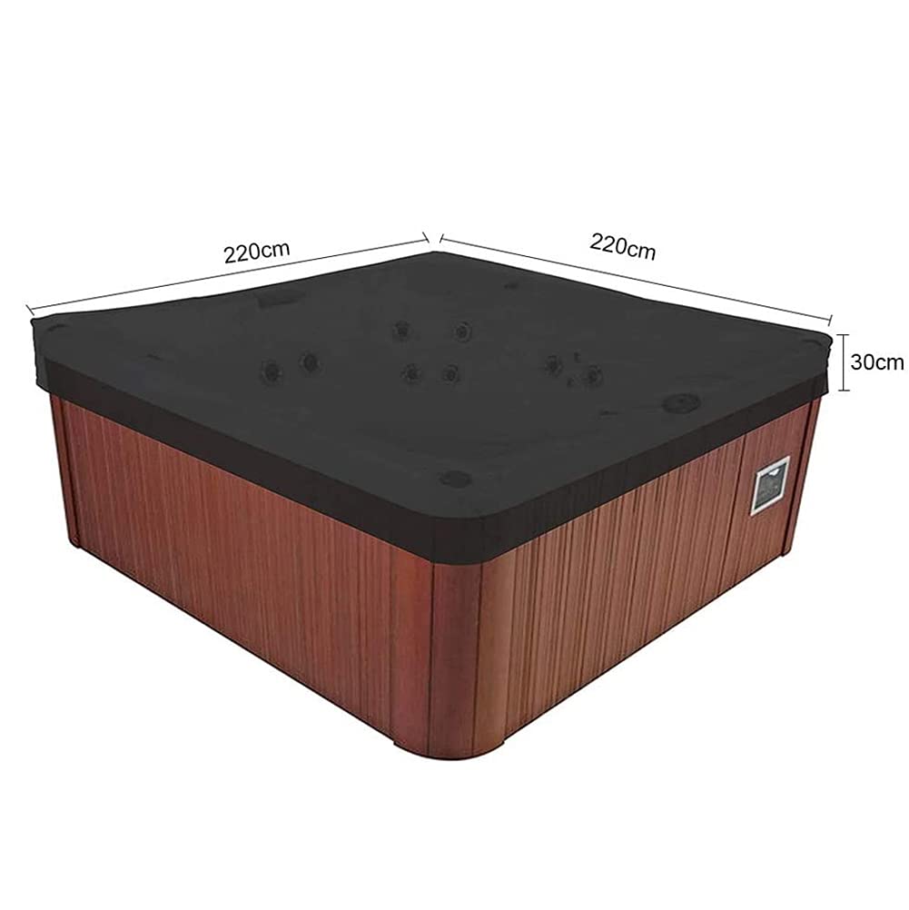 SHJC De Piscine Carré Bâche Solaire pour Piscine, Couverture De Spa en Tissu Polyester 190T étanche, Résistant aux UV Housse de Protection pour Bain à Remous de Jardin,215 * 215 * 30cm