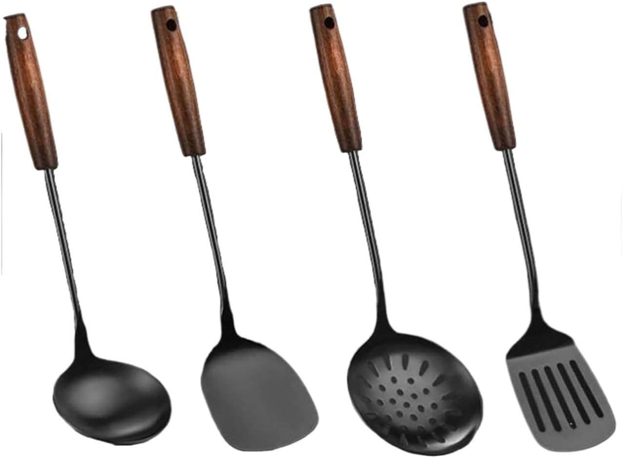 Cooking Utensils 4 Pieces Sets Spoons Spatulas Draining Kitchen Cookware Bakeware Gadgets Tools