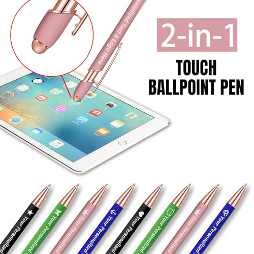 STREADVE-Personalized-Custom-Pens-10-Engraved-Writing-Pen-with-Name-Logo-Customized-Promotional-Items-Stylus-Pen-Gifts-for-Men-Women-Realtor-Nurse-Wedding-Business-Black