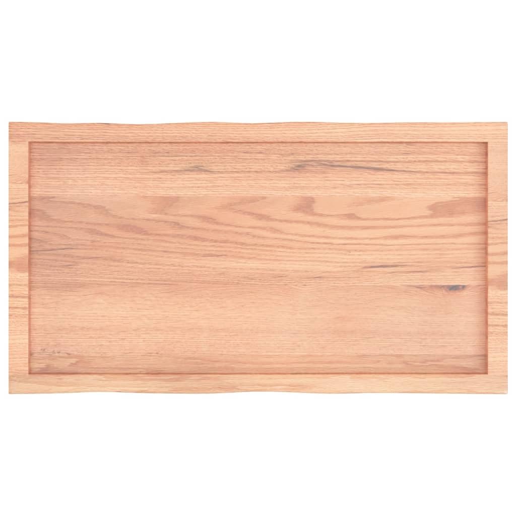 Plateau de Table Marron Clair 100x50x4 cm Bois de Chêne Massif Applications Polyvalentes Dessus de Table de Remplacement Renouveler Table à Maison Fabriqué à Main avec Bord Vif