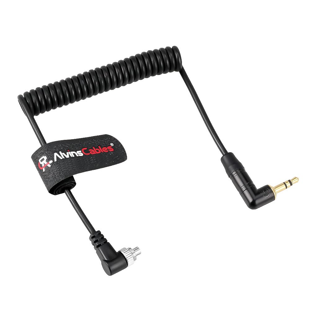 Alvin’s Cables Tentacle timecode Cable pour Panasonic Lumix S1H, GH5S, GH6, GH7 Caméras, 3,5 mm TRS pour verrouiller le câble enroulé PC pour tentacule sync-e, piste-e, barre de temps