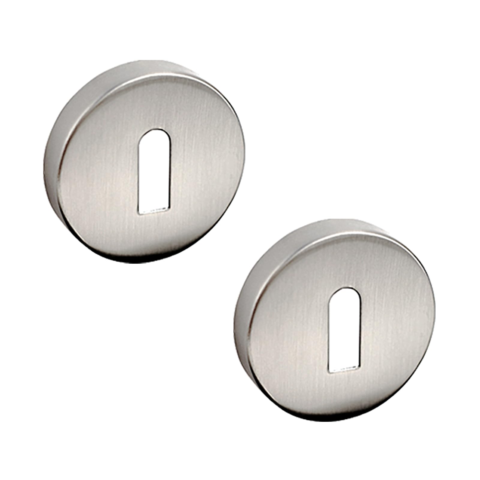 Decoranddecor 54mm Round Key Rose Aluminium - Standard Escutcheon (Brushed Chrome)