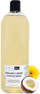 Freshskin Beauty LTD | 1 Litre Organic Liquid Castile Soap (1000ml) - All-Natural Unscented Liquid Soap - Pure SLS SLES Free - Vegan Friendly - 100% Organic