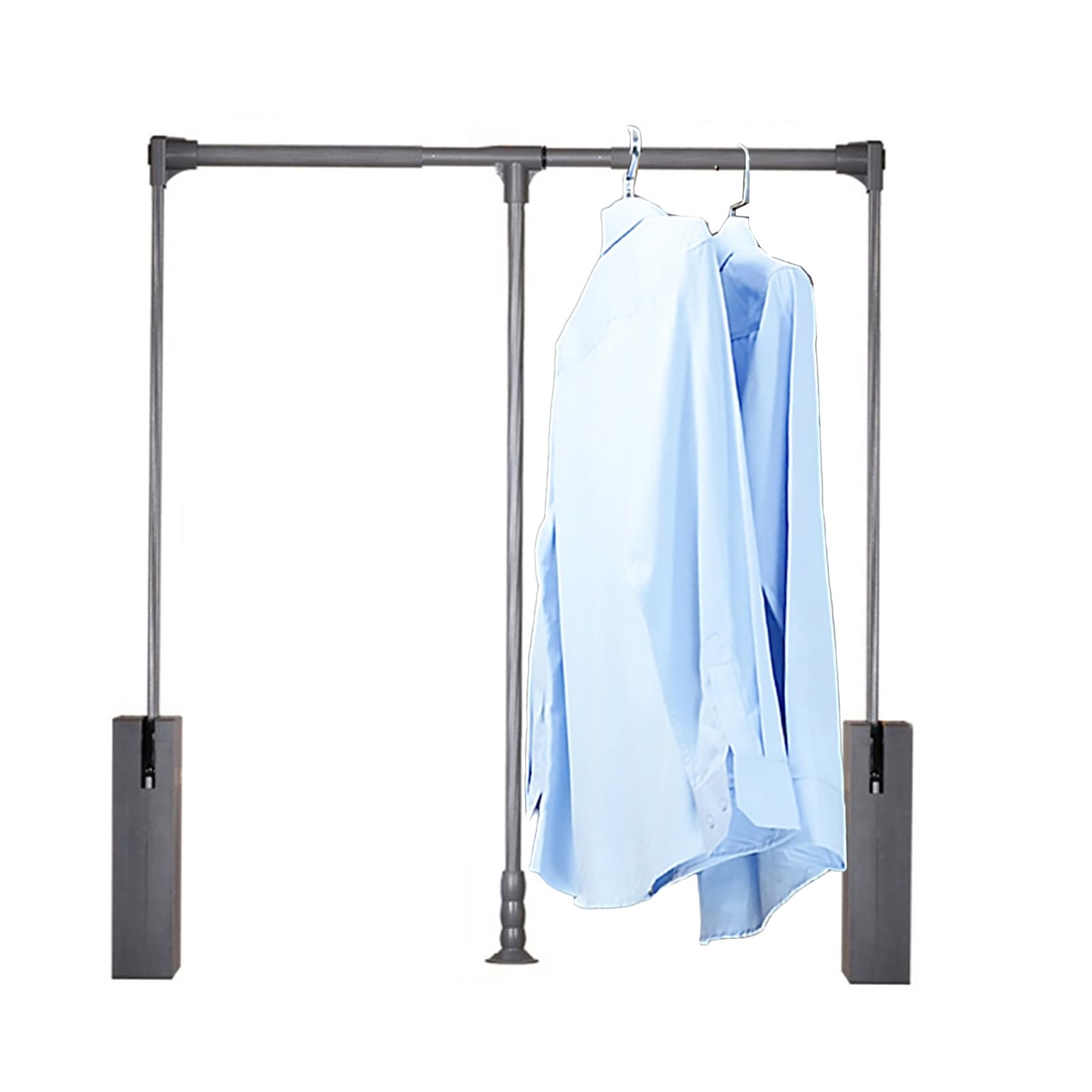 GTHTUHFD Extendable Clothes Rail,15Kg/33Lbs Load Capacity,Pull Down Cloakroom Hanger Adjustable Width,For Pants Jackets Color 1-W-520-660mm