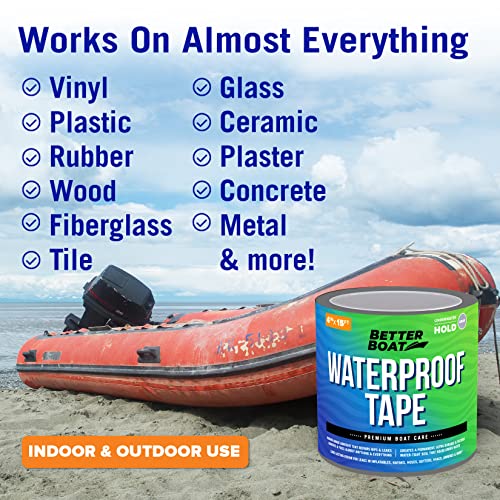 Image of Better Boat Gray Waterproof Tape for Leaks Heavy Duty Marine Grade Seal Tape, 15 ft x 4 in, Canvas, Gutters, HVAC, Outdoor Sealing