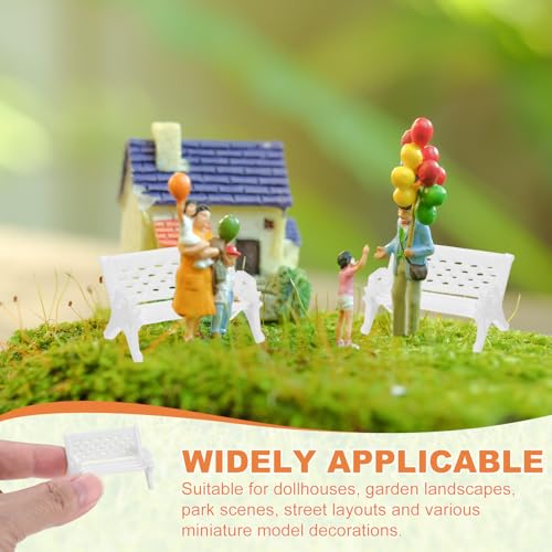 Accesorios de micropaisajismo y jardín de hadas con mini bancos de parque M METERXITY 6