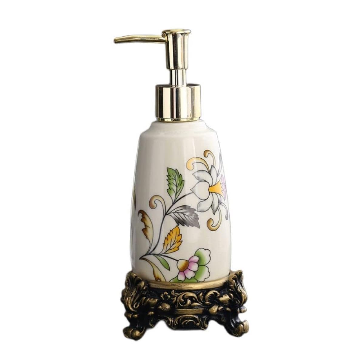 Distributeur Savon Conditionner Distributeur de Savon Liquide Vintage, Distributeur en céramique craquelé avec Pompe Shampoing Douche