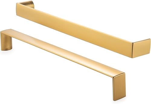 BEROSSA Manija plana ancha y moderna de bronce aceitado de 8.8 pulgadas, manija de armario de cocina, paquete de 1 unidad  Herrajes sólidos para
