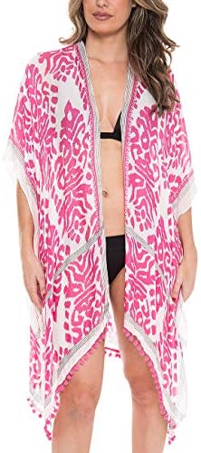 MIRMARU Women’s Animal Printed Summer Bathing Suit Cover Up – Leopard, Elephant Bikini Kimono Cardigan Beachwear Dress.