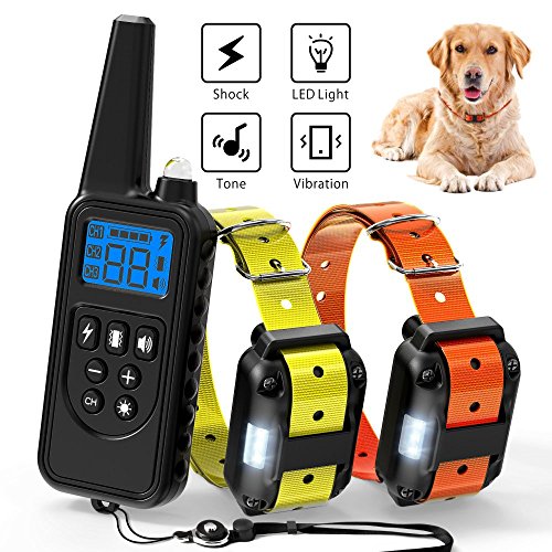 Ace Teah Dog Shock Collar with Remote, Large Dog Training Collar for 2 Dogs, Waterproof Dog