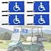 Disable Handicap Flag for Golf Cart, Boat, Bike - Blue Safety Golf Flag with Elastic Strap Bracket, 9"L x 6"W (4)