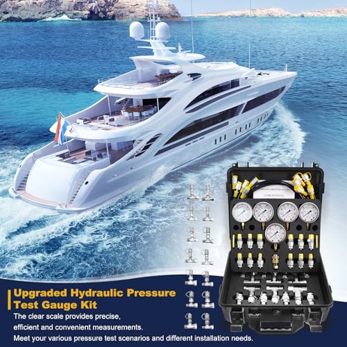 油圧テストキット、5ゲージ(10/25/40/60/60MPa)最大8700psi、13テストカップリング14ティーコネクター5テストホース、掘削機建設機械用頑丈なポータブルキャリーケース付き、鉱山を出荷