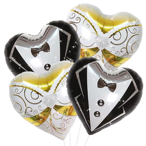 Ballons en aluminium cœur lot de 4 pour votre décoration de mariage