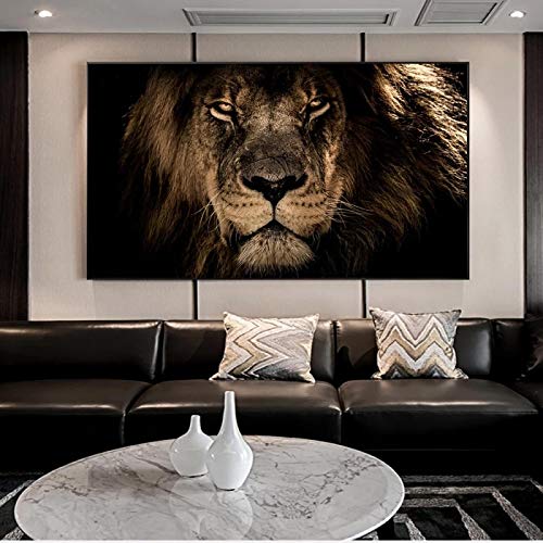 Peintures sur toile lion africain de qualité supérieure 50x100