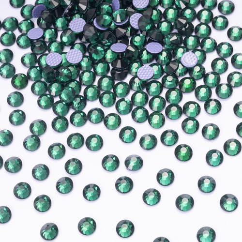 Image of Hotfix Rhinestones Bulk 3000PCS SS8 (2.3-2.5mm), Green Glass Rhinestones for Clothes, Tumblers, Shoes DIY, Heat Transfer Flatback Gems for Crafts & Decoration