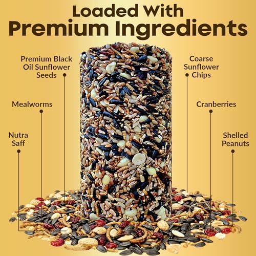 Cardinal Bird Seed Cylinders with Hole β Premium Cardinal Bird Seed Mix Curated for Cardinals & Also Loved by Blue Jays & Woodpeckers β Long Lasting, All Natural, No Fillers, USA Made (4" x 7.75") - Image 3