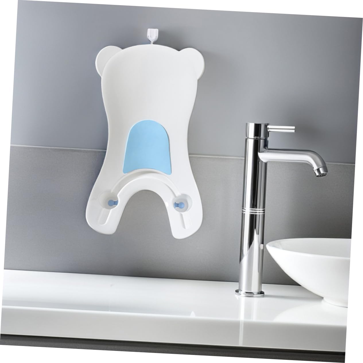 Bañera Ergonómica para Recién Nacido Cuenco Portátil de Seguro para Baño Lavado de Cara y Manos Cojín Cómodo para Bebés Diseño y Fácil de Transportar