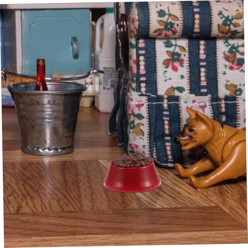 SUPVOX Dollhouse Miniature Pet Food Bowl Realistic Scale Dog Cat Dish Detailed Craftsmanship for Collectors Dollhouse Accessories for Pet Scenes - Image 6