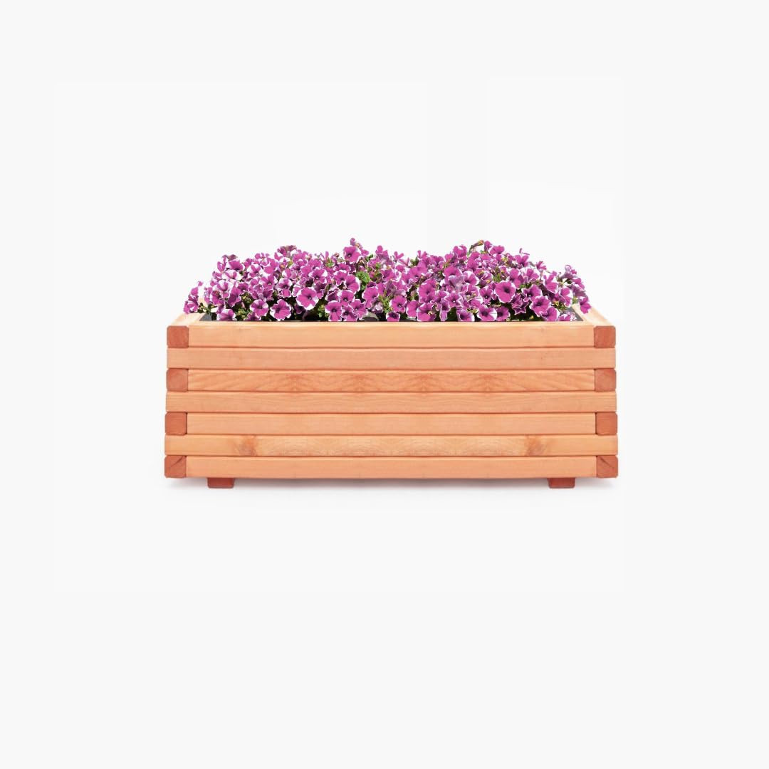 Mega Holz Pflanzkübel Pinie Lasiert 100x40 cm - Massiv & wetterfest - Fertig montierter Blumenkübel aus Kiefernholz - Rustikaler Blumentopf für Garten, Balkon & Terrasse, witterungsbeständig & robust