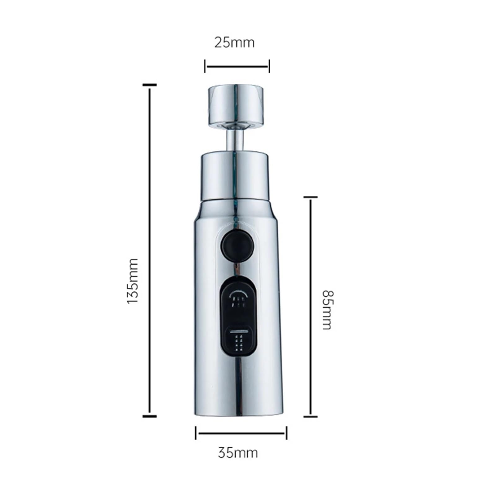 Aeratore per Rubinetto da Cucina, 3 modalità, Adattatore per prolunga Anti-Schizzi per Rubinetto da Bagno, spruzzatore per lavabo, Filtro per Rubinetto a Risparmio idric