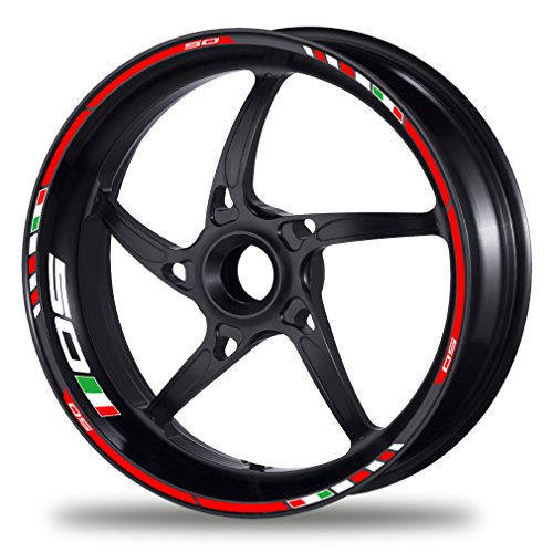 PROFILETEC.COM FELGENRANDAUFKLEBER passend für Aprilia RS4 50 Felgenaufkleber (Motiv 2V)