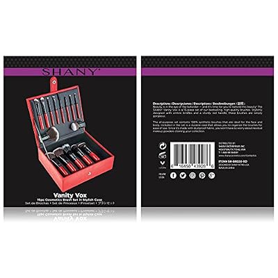 SHANY Makeup Brushes Vanity Vox- 15 Pc Premium Cosmetics Brush Set with Stylish Makeup Brush Storage Box and Brush Stand