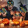 GOMANCHE 36 Pieces Halloween Scratch Art Masks for Kids, DIY Rainbow Magic Scratch Paper Masks for Crafts, Bat Witch Pumpkin Spider Pirate Skull Scratch Mask Crafts for Halloween Party Supplies #5
