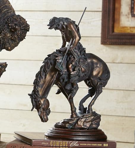 Weary Warrior Statuary Western Bronze-Tone