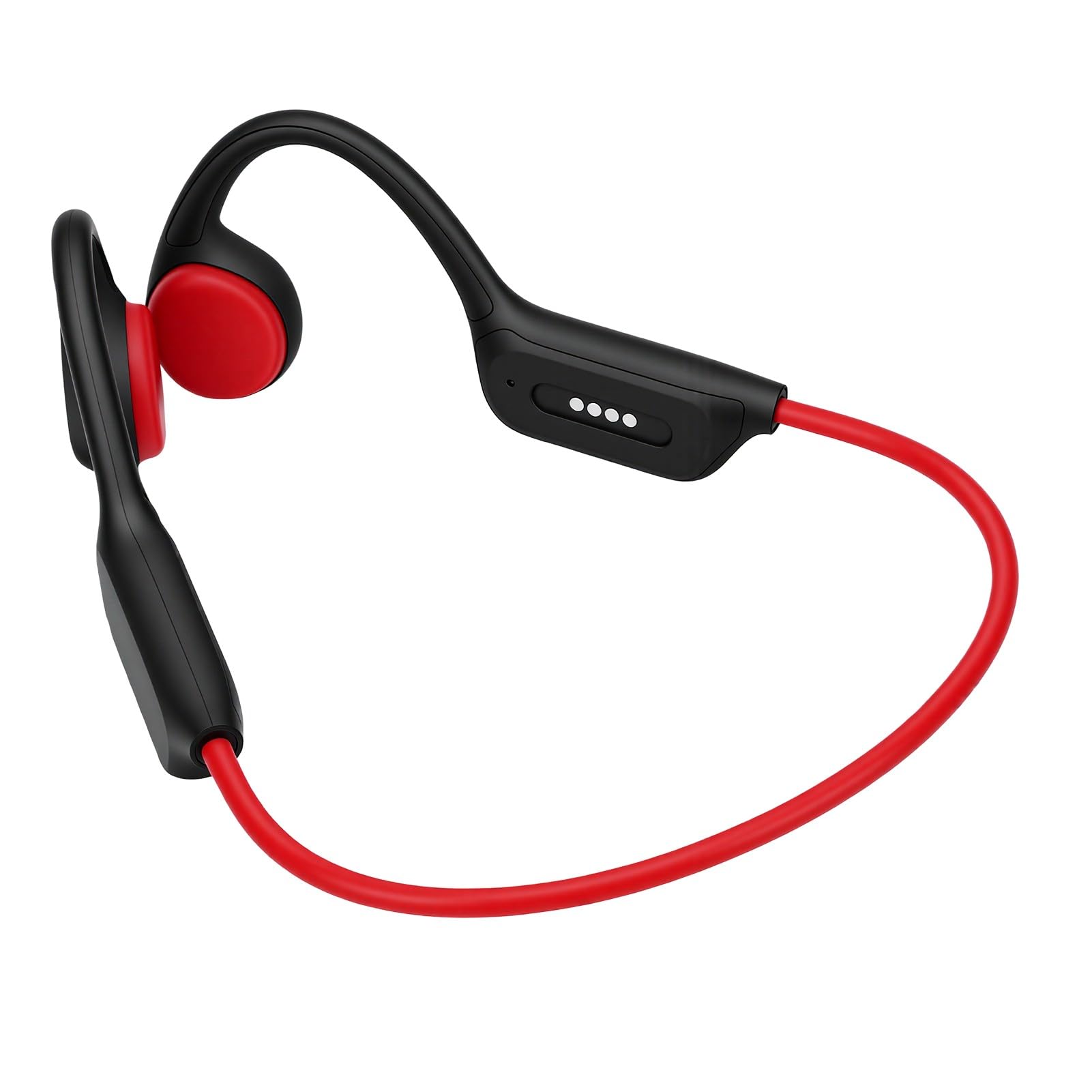 Annadue Cuffie a Conduzione Ossea, Auricolari Wireless IPX8 Impermeabili con Lettore MP3 da 32GB Integrato per Nuoto e Allenamenti, Bluetooth 5.4 Headset Open Ear per Sport (rosso)